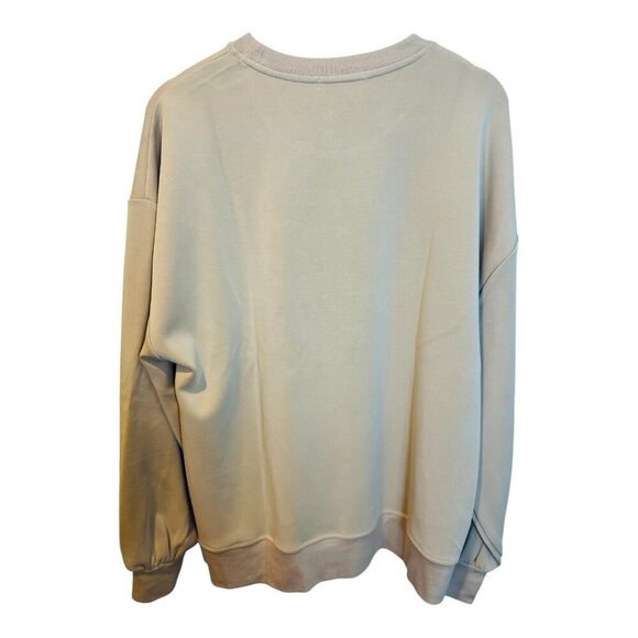 WeWoreWhat X Revolve Oversized Crew Neck Size Small Heather Doe Balloon Sleeve - Picture 5 of 11